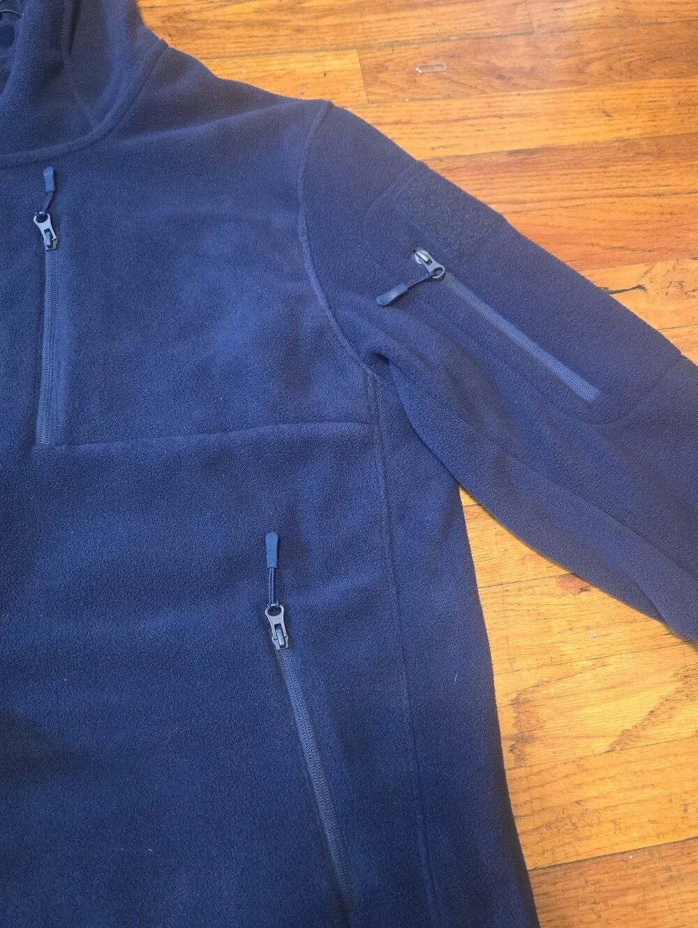 Bearskin Tactical Hoodie 4.0 Mens Blue Full Zip Fleece Sweatshirt Jacket- XL
